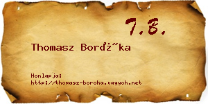 Thomasz Boróka névjegykártya
